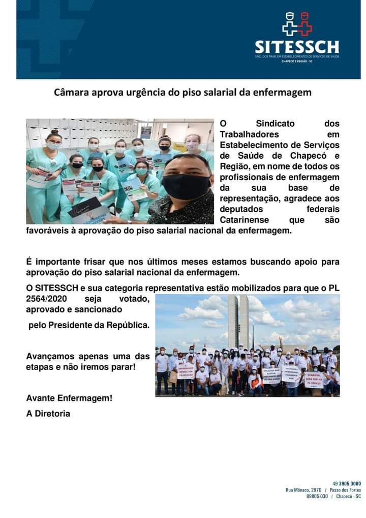 SITESSCH - Sindicato dos Trabalhadores em Estabelecimentos de Servios de Sade de Chapec e regio -
